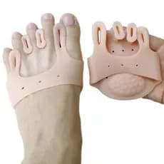 1 Par de Separador de Dedos de Silicone Corretor Almofada Ortopédica para o Antepé