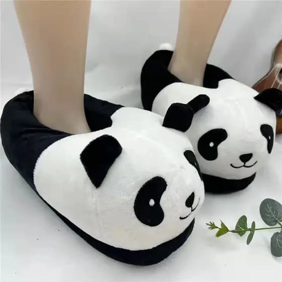 24/28cm Pantufa Panda Cotton Slipper Winter Warm Indoor Shoes Pantufa Infantil