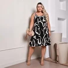 VESTIDO FEMININO PLUS SIZE TECIDO VISCOLINHO