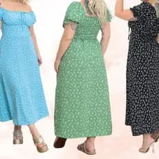 Vestido Feminino Midi Longo Manga Cigana Ciganinha  com Forro Estampado em  Crepinho com Bojo  - Moda Casual