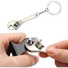 Mini chaveiro portátil criativo e prático, em formato de pingente/chave universal ajustável multifuncional de liga metál