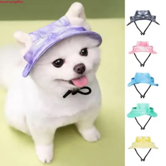 Chapéu Guarda-Sol Para Cães E Gatos TIANCHUANG , Boné De Beisebol Elegante Ajustável , Com Furo Orelha , Estilo Tingido