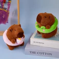 Fengjue Criativo Bonito Anel De Natação Capivara Chaveiro Pingente Moda Engraçado Requintado Mochila Decoração Acessório