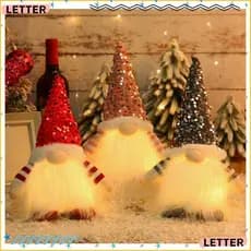 Boneca Anã Sem Rosto , Brilhante De Elfo De Trenó , Esqui Com Luz LED 2024 Gnome De Natal