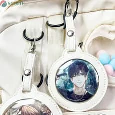 Bolsa De Armazenamento De Crachá SCOFIE , Redonda Transparente De PU Com Exibição , Mini Único De Cor Sólida Itabag
