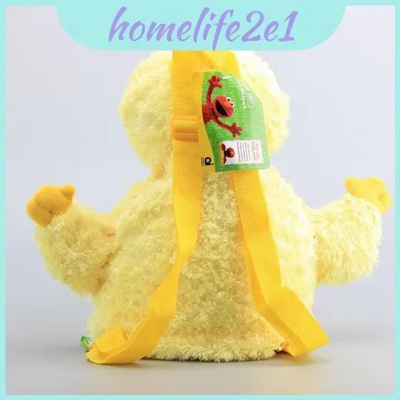 Mochila De Pelúcia De Gergelim De Alta Qualidade De Rua Elmo Cookie Monster Grande Para Pássaro Escolar