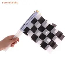 [serendipiahb] 10Pcs Bandeira Quadrada Preta E Branca De Corrida Carro