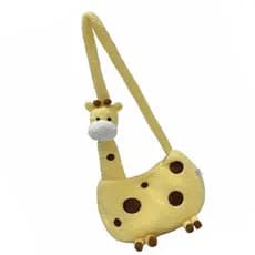 * Bolsa Feminina Pelúcia Girafa Ombro Coreano Crossbody Desenho Animado