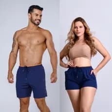 Short Mauricinho PLUS SIZE Tecido Liso Perfeito Masculina/ Feminina Academia Fitness Praia Casual