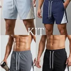KIT 2 OU 3 SHORTS MASCULINO MODELO NOVO TACTEL COM ELASTANO 10%. ACADEMIA,TREINO BERMUDA E CALÇÃO.