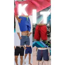 KIT BERMUDA TACTEL COM ELASTANO PREMIUM MASCULINO. Corrida, Academia, Praia, Treino,Calção