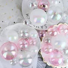 4pcs Bola Mágica Transparente Esfera Colorida Decoração de Bolo de Aniversário Decoração de Bolo