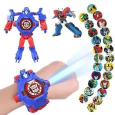 Relógio Robô Transformador de Desenho Animado Urso de Pelúcia/Transformadores/Optimus Prime/Relógio para Meninas Present