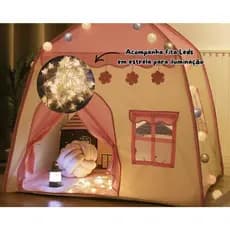 Barraca Tenda menina cabana casa menino Infantil Dobrável  COM/SEM LEDS ESTRELAS