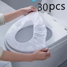 30 Unidades De Capas Descartáveis Para Assento De Vaso Sanitário Com Faixas Elásticas-Assentos De Banheiro Higiênicos De