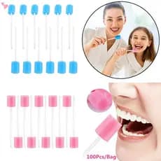 100 Peças Cotonetes Orais Descartáveis De Boca Esponja Cotonete Dental Varas Sem Sabor Para Limpeza Da Cuidados Saúde
