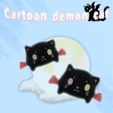 Kawaii Cartoon Cat Plush Doll Cute Demon Toy Fun Black Kitten Stuffed Toy Teddy Bear Soft Baby Soothing Doll Home Decor