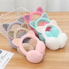 Entrehot > Novo Adorável Inverno Quente Aquecedores De Orelha De Gato Orelhas De Glitter Protetores Pelúcia Para Mulhere