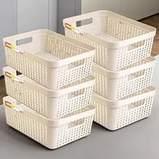 Kit 6 Cestos Organizadores 11L – Multiuso, Compactos e Versáteis para Casa e Escritório