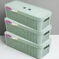 Kit 3 Caixas Organizadoras 3,6L – Compactas, Multiuso, Empilháveis e Duráveis – Casa e Escritório