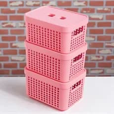 Kit 3 Caixas Organizadoras 2L – Compactas, Multiuso, Transparentes e Empilháveis – Casa e Escritório