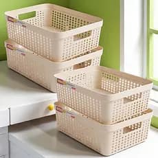 Kit 4 Cestos Organizadores 11L – Práticos, Versáteis e Ideais para Casa e Escritório