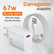 Carregador Para Xiaomi Fonte Usb Ultra Rápido 67w Usb C Turbo