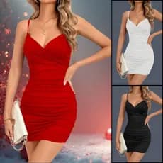 Vestido Curto Feminino Elegante Com Bojo Suplex Empina Bumbum drapeado Vestidos Modelador Blogueira