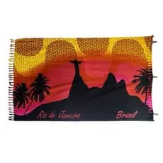 Canga de Praia Saida de Praia Femina Rio de Janeiro Poliéster Pão de Açúcar Cristo Redentor Carioca
