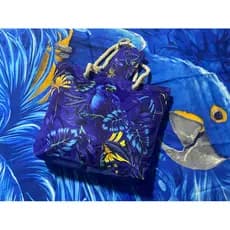 Bolsa De Praia Grande Tecido Poliéster Arara Azul Tendência Rio de Janeiro