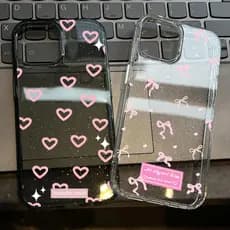 Bonito Rosa Coração Arco Brilhante Glitter Caso Para iPhone 16E 15 14 13 12 11 Pro Max 7 8 Plus SE2 XR X XS Claro Macio