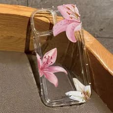 Rosa Flores Lírio Flor De Cerejeira Caso De Telefone Para iPhone 17 16e 11 12 13 14 15 Pro Max 7 8 Plus XS Capa Clara