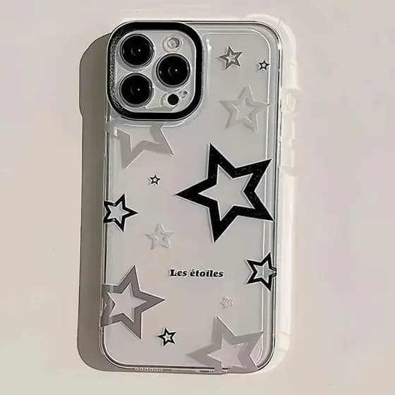 Simples Estrelas Pretas Caso De Telefone Para Galaxy A06 A16 A15 A55 A35 A54 A05 A34 A36 A14 A53 A23 A56 Capa Clara