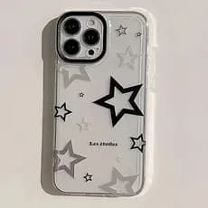 Simples Estrelas Pretas Caso De Telefone Para Galaxy A06 A16 A15 A55 A35 A54 A05 A34 A36 A14 A53 A23 A56 Capa Clara