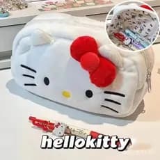 Estojo de Lápis Estudantil Sanrio Hello Kitty, Grande Capacidade, Caixa de Papelaria em Corduroy