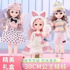 Conjunto de brinquedos grande da boneca Barbie, adequado para meninas, princesa infantil, 30 cm.