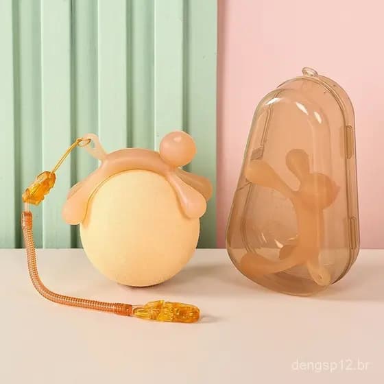 Adequado para bebês de 0 a 36 meses: Brinquedo de dentição de silicone + corrente anti-queda + caixa de armazenamento
