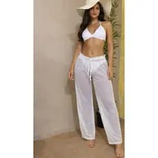 Calça Saída de Praia em Tela – Preta e Branca