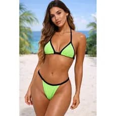 Conjunto de biquíni, Bronzeado, Biquíni P M G, Fabricação própria biquíni.