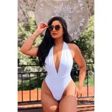 Body Feminino Decote Profundo Branco Cavado Elegante Moda Praia Verão bory decotado,