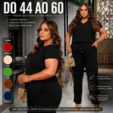 Conjunto Plus Size Feminino 2 Peças Premium Do 44 ao 60