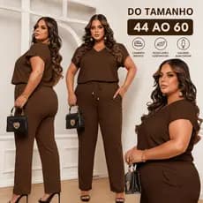 CONJUNTO ELEGANTE PLUS SIZE CALÇA E BLUSA PREMIUM