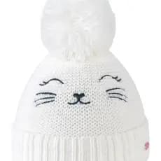 Gorro Toca em Tricot Baby Kukiê Branco Inverno 26  -Tamanho 12 á 24 meses