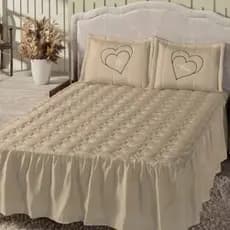 COLCHA COBRE LEITO TE AMO CASAL 3 PEÇAS BORDADA MATELADA CONFORTO E BELEZA