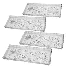 Boleira Travessa de Vidro para Servir Bolo Rocambole Torta Doces Festa Dragon 34x15cm | 1 a 4 Un - Lyor