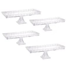 Travessa com pé De Cristal De Chumbo Dragon / Geneva 34x15x10,5cm - 1,2,3 ou 4 Unidades - Lyor