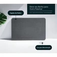 Tapete de Pedra Diatomita Banheiro Cinza, Granolite ou Marmorizado 60x39cm | Unitário ou 2 Unidades