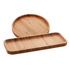 Bandeja de Bambu Hire Retangular 28x11 x1,5cm /  Redonda 20cm  Lyor