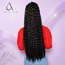 Rabo de cavalo cacheado volumoso 80 centímetros preto organico encaracolado identico ao cabelo humano natural volumoso