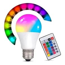 Lâmpada RGB com Controle Remoto led colorida 16 Cores 220V